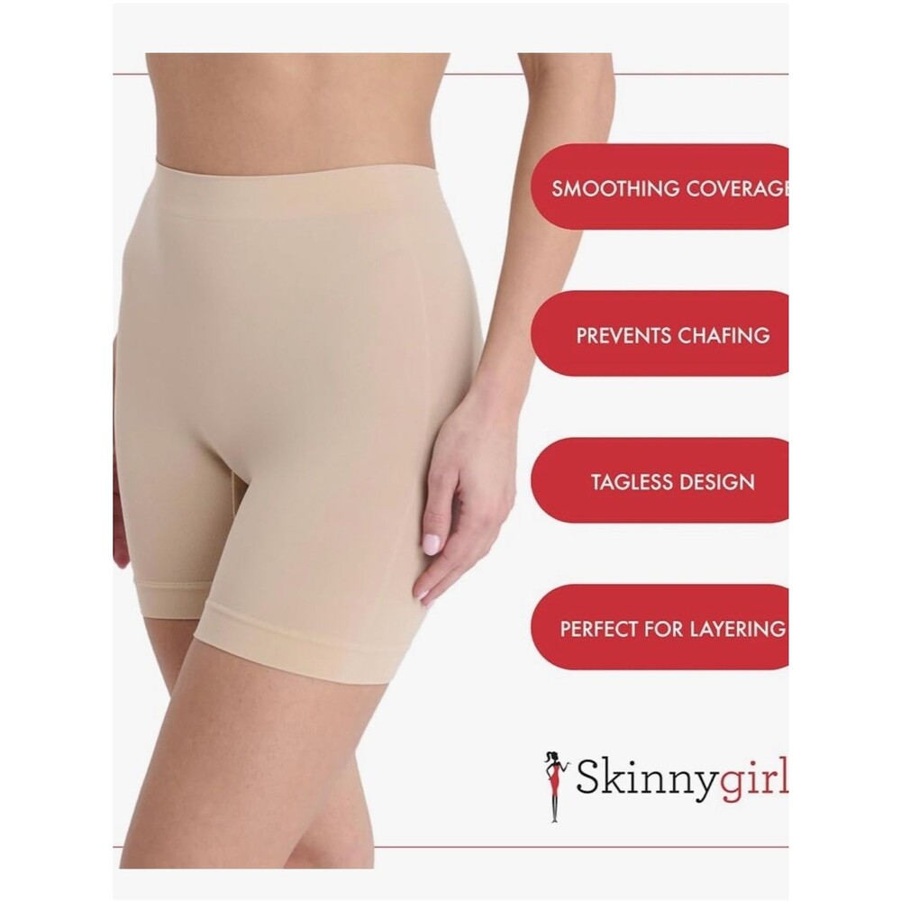 Skinnygirl Seamless Mid-Length Slip Shorts in Nude